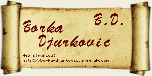 Borka Đurković vizit kartica